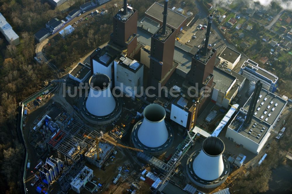 Luftaufnahme Berlin - Erweiterungs- Baustelle am Kraftwerk Berlin Lichterfelde