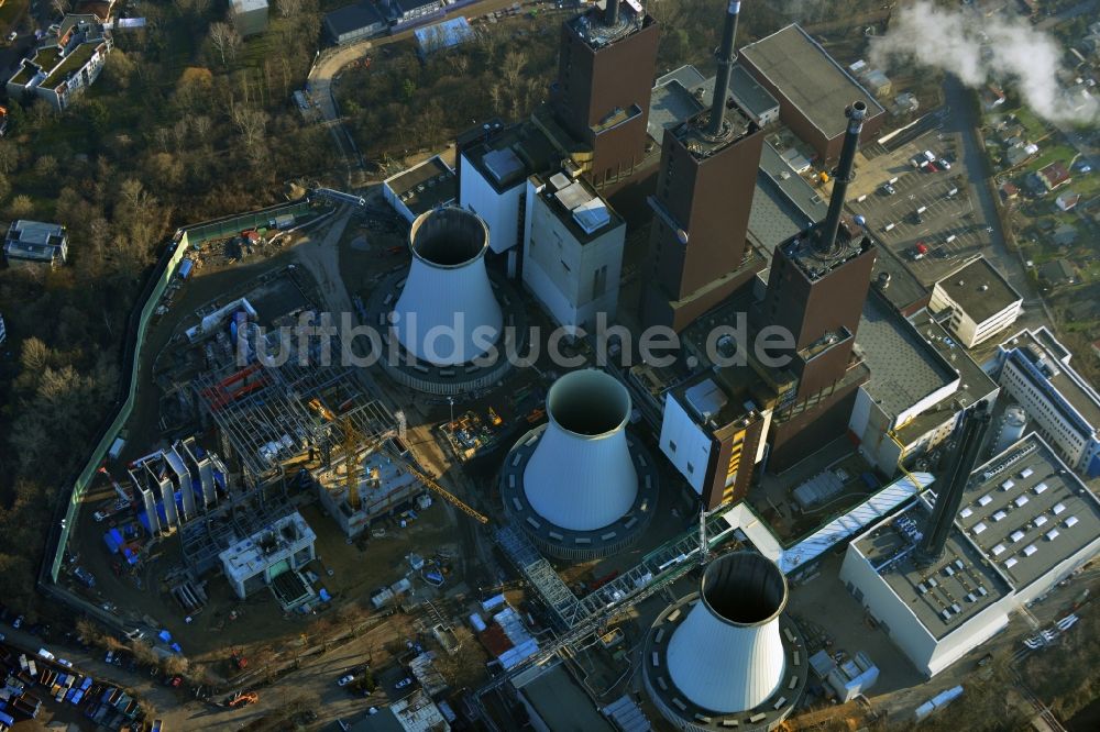 Berlin von oben - Erweiterungs- Baustelle am Kraftwerk Berlin Lichterfelde