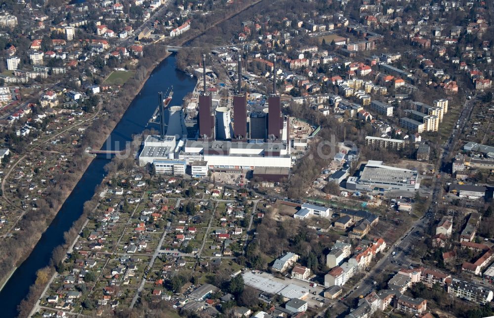 Luftbild Berlin - Erweiterungs- Baustelle am Kraftwerk Berlin Lichterfelde