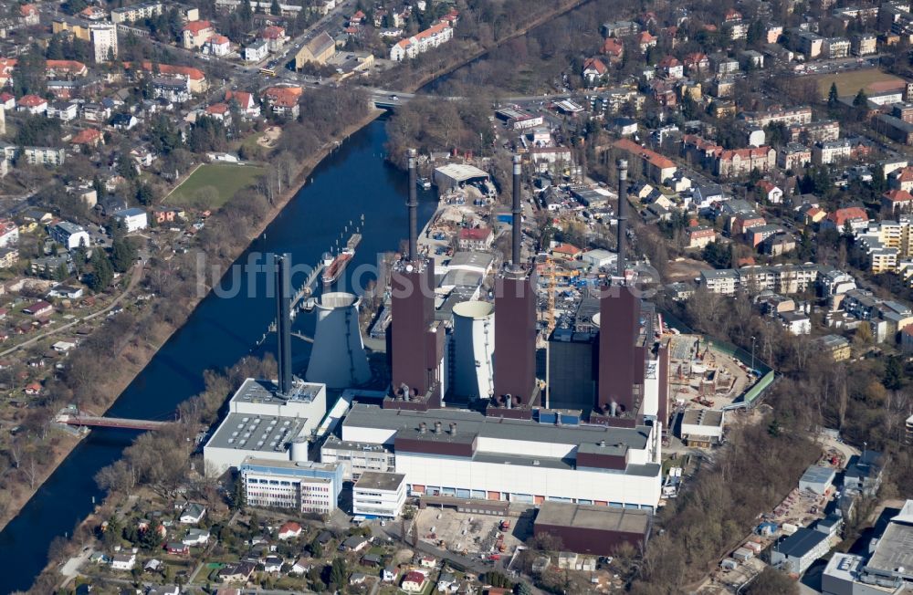 Luftaufnahme Berlin - Erweiterungs- Baustelle am Kraftwerk Berlin Lichterfelde