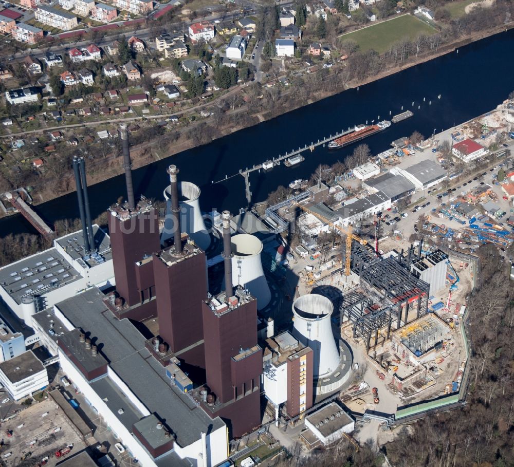 Berlin aus der Vogelperspektive: Erweiterungs- Baustelle am Kraftwerk Berlin Lichterfelde