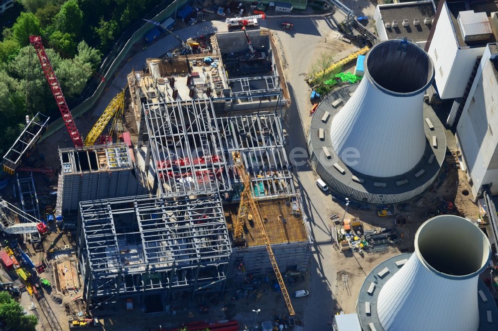 Luftbild Berlin - Erweiterungs- Baustelle am Kraftwerk Berlin Lichterfelde