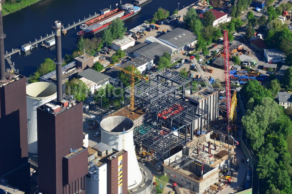 Luftbild Berlin - Erweiterungs- Baustelle am Kraftwerk Berlin Lichterfelde