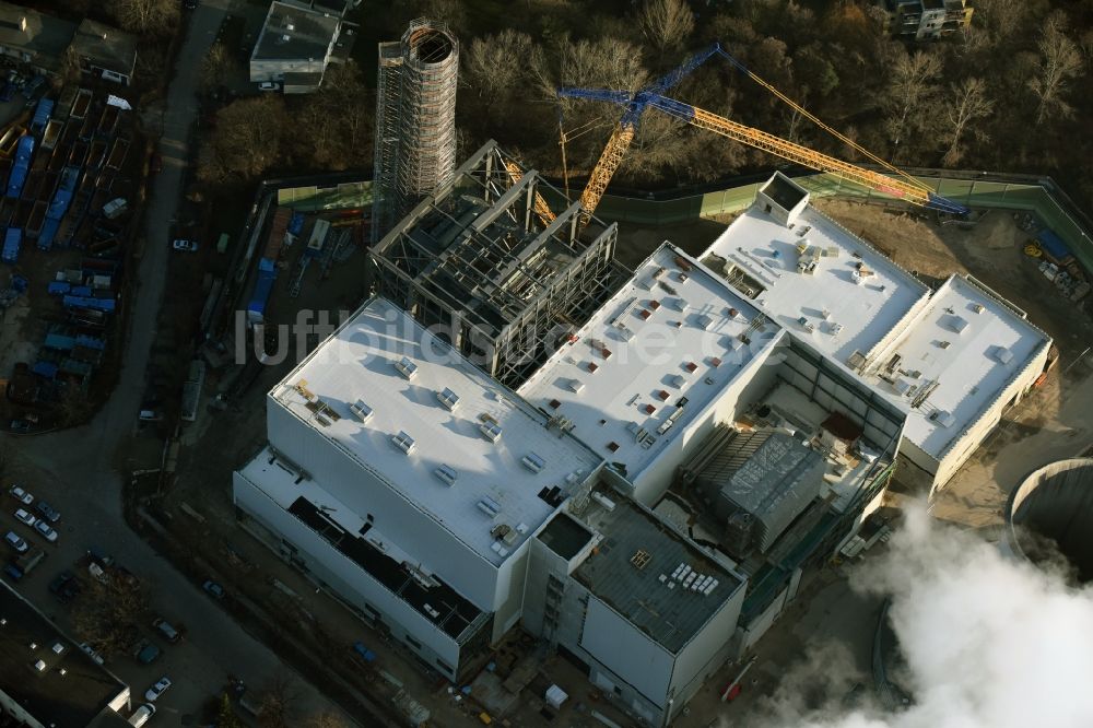 Berlin aus der Vogelperspektive: Erweiterungs- Baustelle am Kraftwerk Berlin Lichterfelde