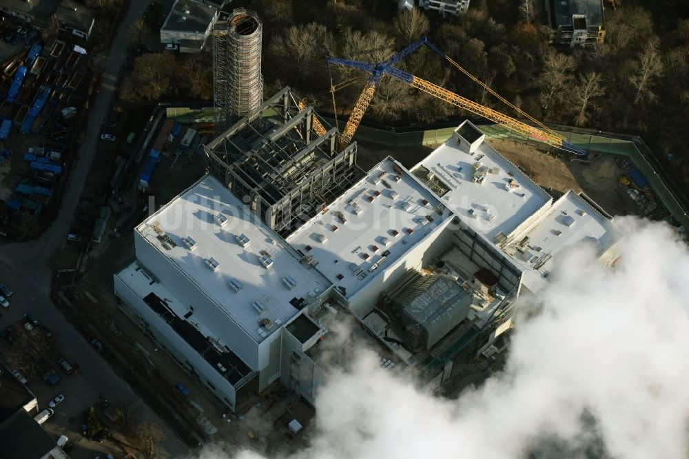 Luftbild Berlin - Erweiterungs- Baustelle am Kraftwerk Berlin Lichterfelde