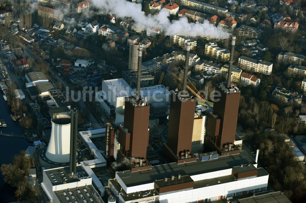 Luftaufnahme Berlin - Erweiterungs- Baustelle am Kraftwerk Berlin Lichterfelde