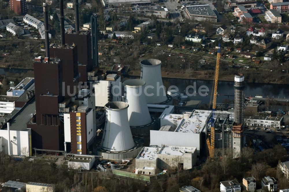 Luftbild Berlin - Erweiterungs- Baustelle am Kraftwerk Berlin Lichterfelde