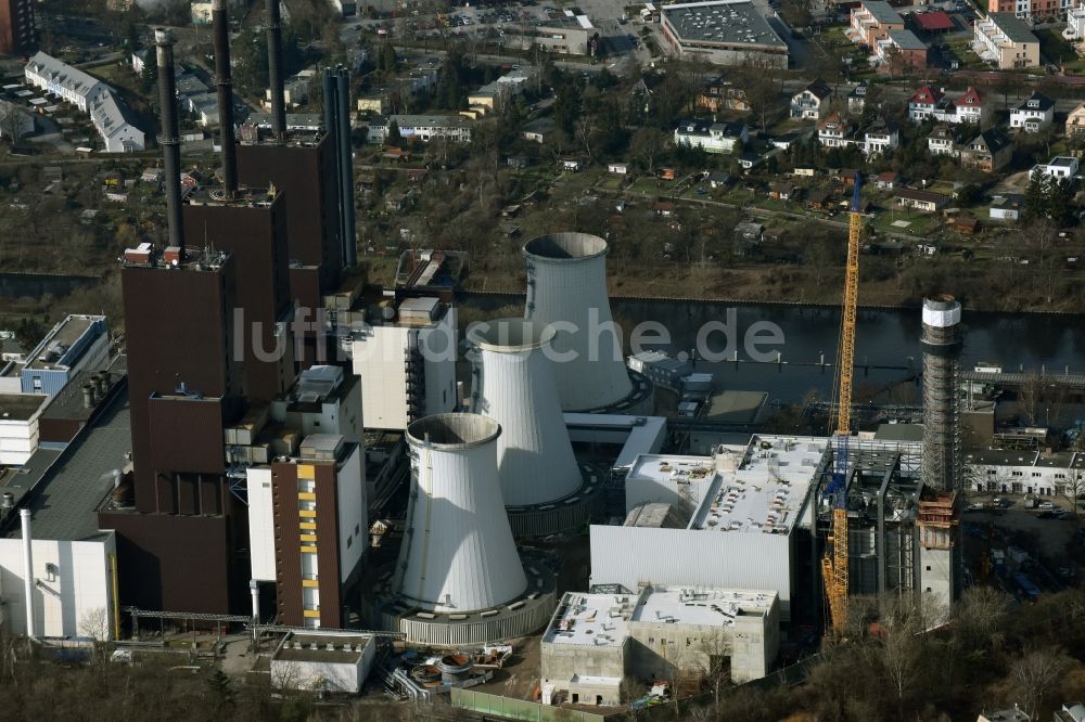 Luftaufnahme Berlin - Erweiterungs- Baustelle am Kraftwerk Berlin Lichterfelde