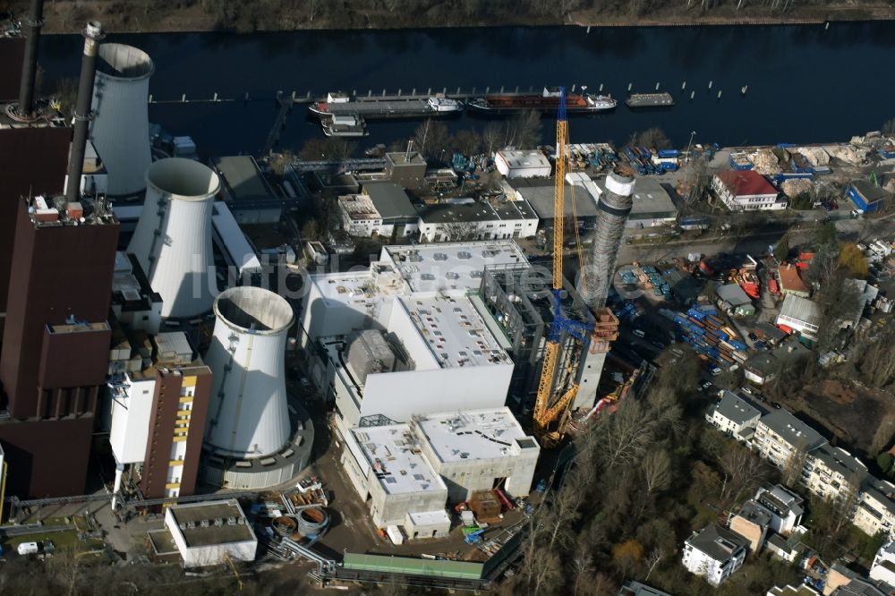 Luftbild Berlin - Erweiterungs- Baustelle am Kraftwerk Berlin Lichterfelde