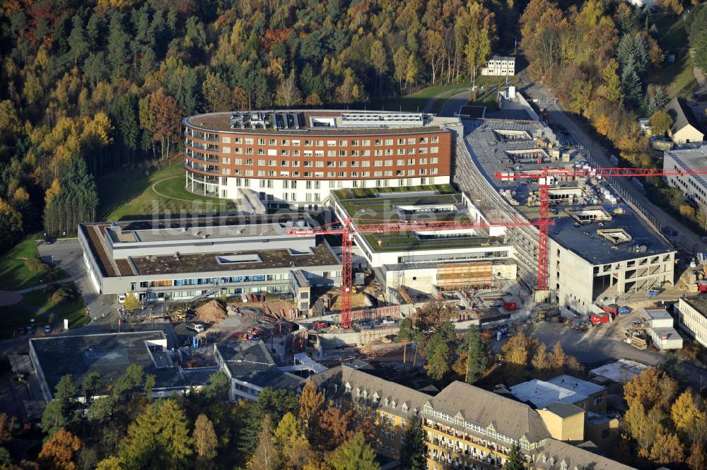 Gera von oben - Erweiterungs- Baustelle des SRH Wald-Klinikum Gera