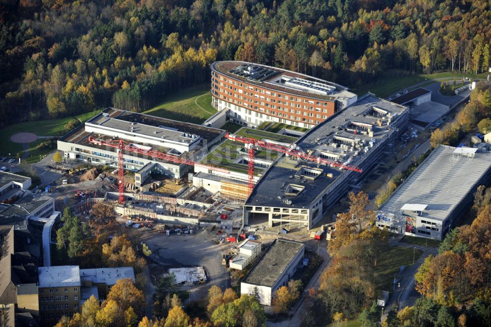 Luftaufnahme Gera - Erweiterungs- Baustelle des SRH Wald-Klinikum Gera