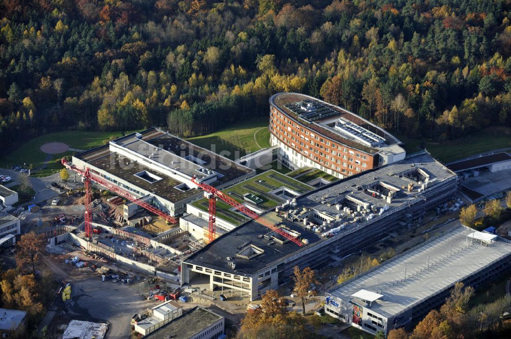 Gera von oben - Erweiterungs- Baustelle des SRH Wald-Klinikum Gera