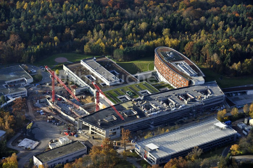 Gera aus der Vogelperspektive: Erweiterungs- Baustelle des SRH Wald-Klinikum Gera