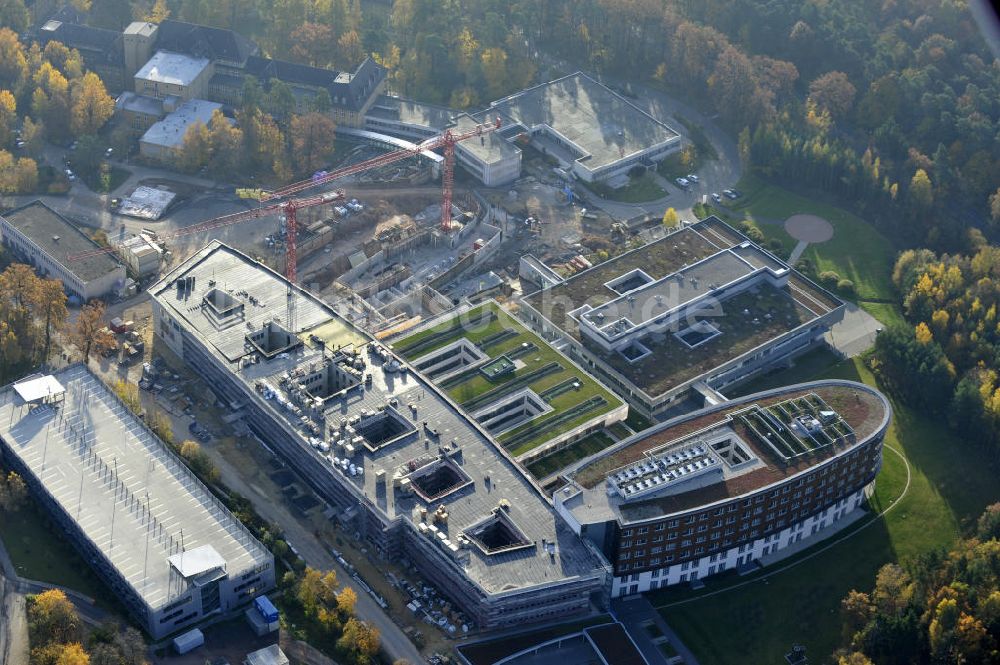 Luftaufnahme Gera - Erweiterungs- Baustelle des SRH Wald-Klinikum Gera