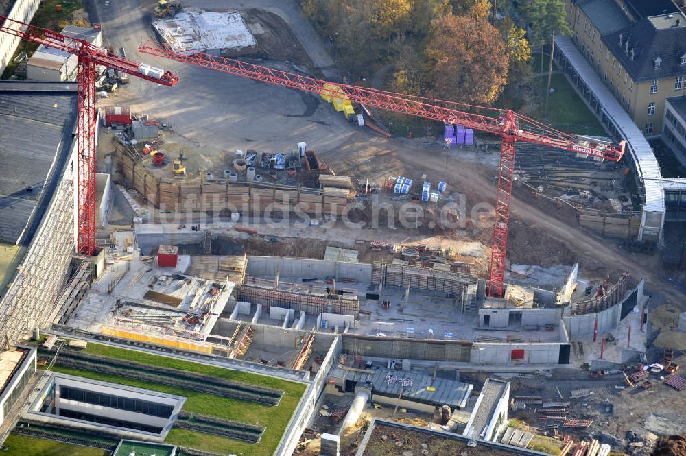 Gera aus der Vogelperspektive: Erweiterungs- Baustelle des SRH Wald-Klinikum Gera