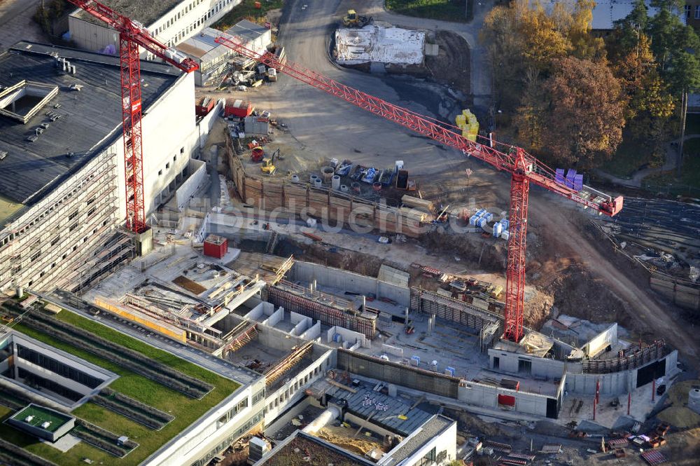 Luftbild Gera - Erweiterungs- Baustelle des SRH Wald-Klinikum Gera