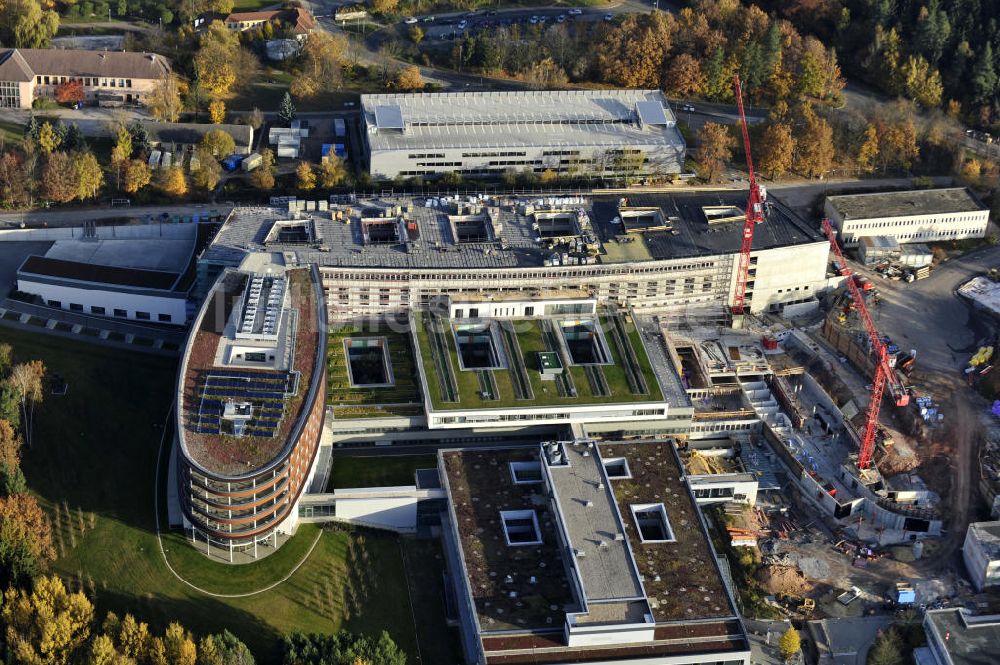 Gera von oben - Erweiterungs- Baustelle des SRH Wald-Klinikum Gera