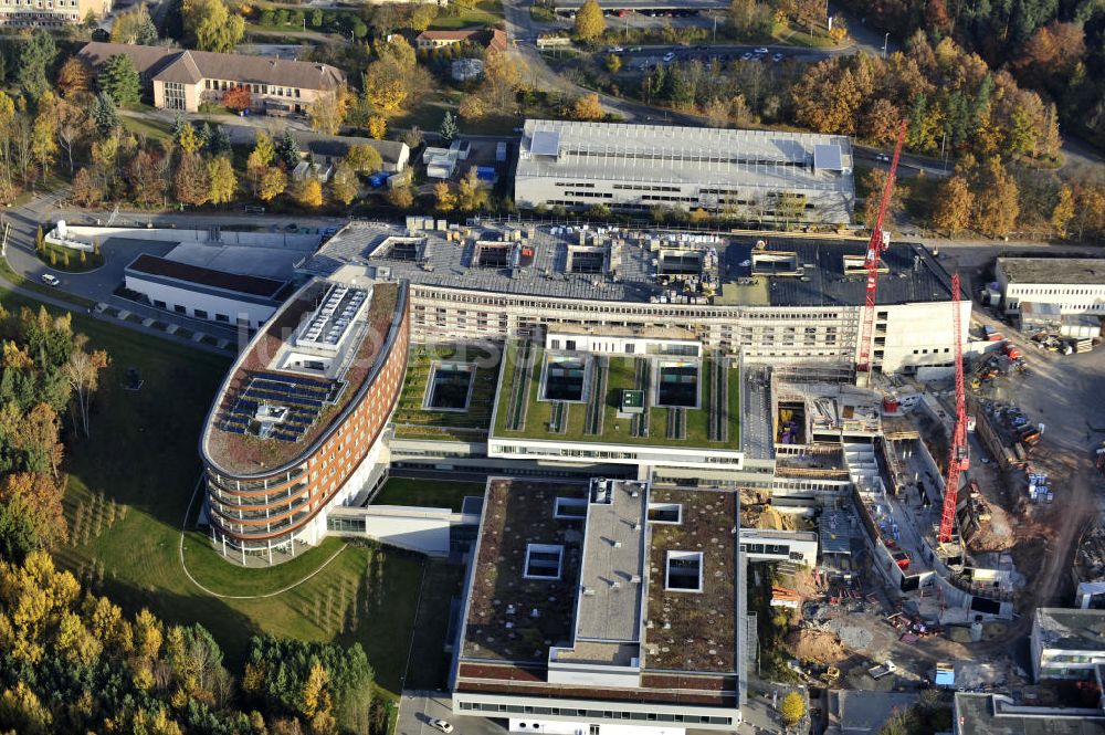 Gera aus der Vogelperspektive: Erweiterungs- Baustelle des SRH Wald-Klinikum Gera