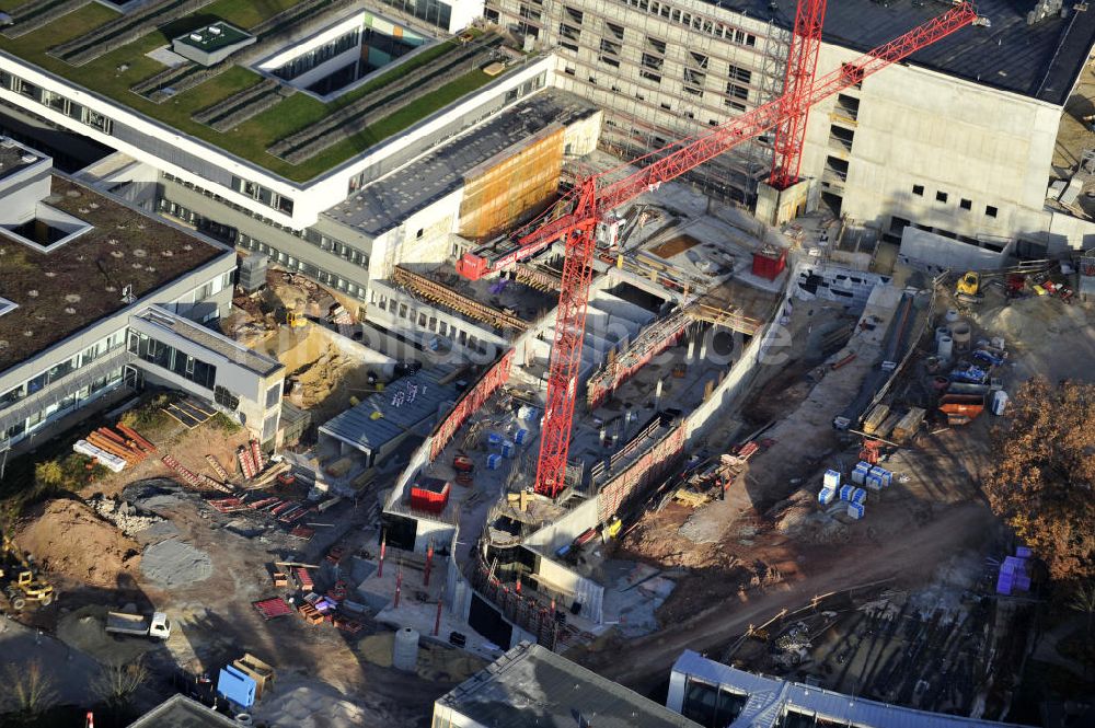 Gera von oben - Erweiterungs- Baustelle des SRH Wald-Klinikum Gera