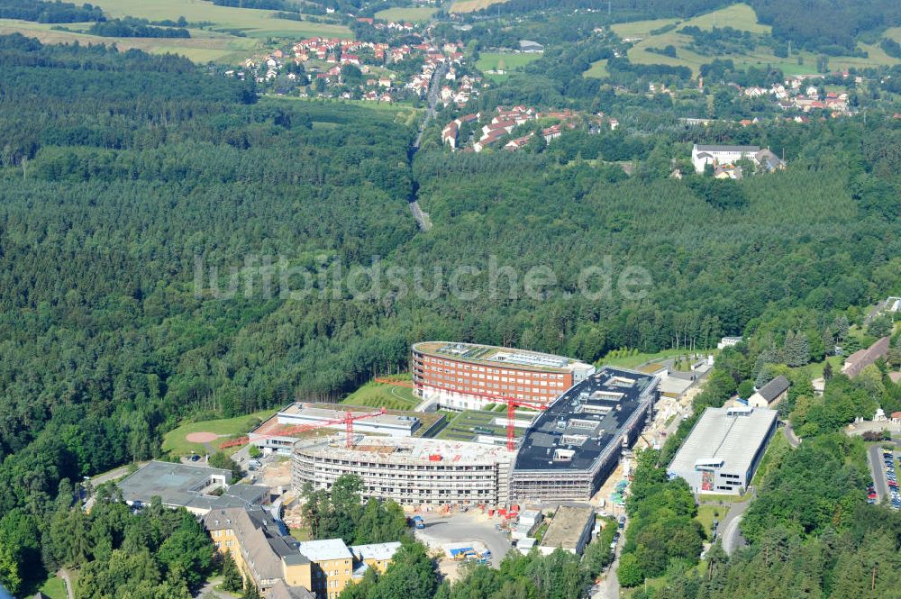 Gera von oben - Erweiterungs- Baustelle des SRH Wald-Klinikum Gera