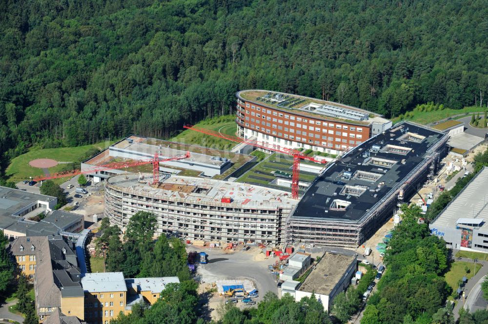 Gera aus der Vogelperspektive: Erweiterungs- Baustelle des SRH Wald-Klinikum Gera