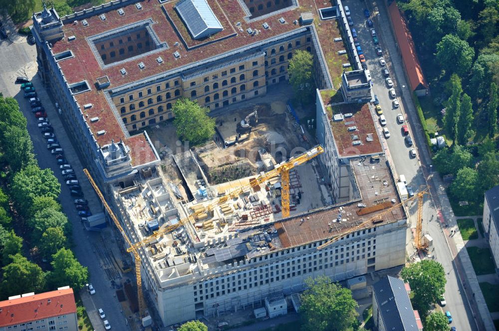 Luftaufnahme Dresden - Erweiterungs- Neubau am Amtsgericht / Landgericht Dresden an der Lothringer Straße