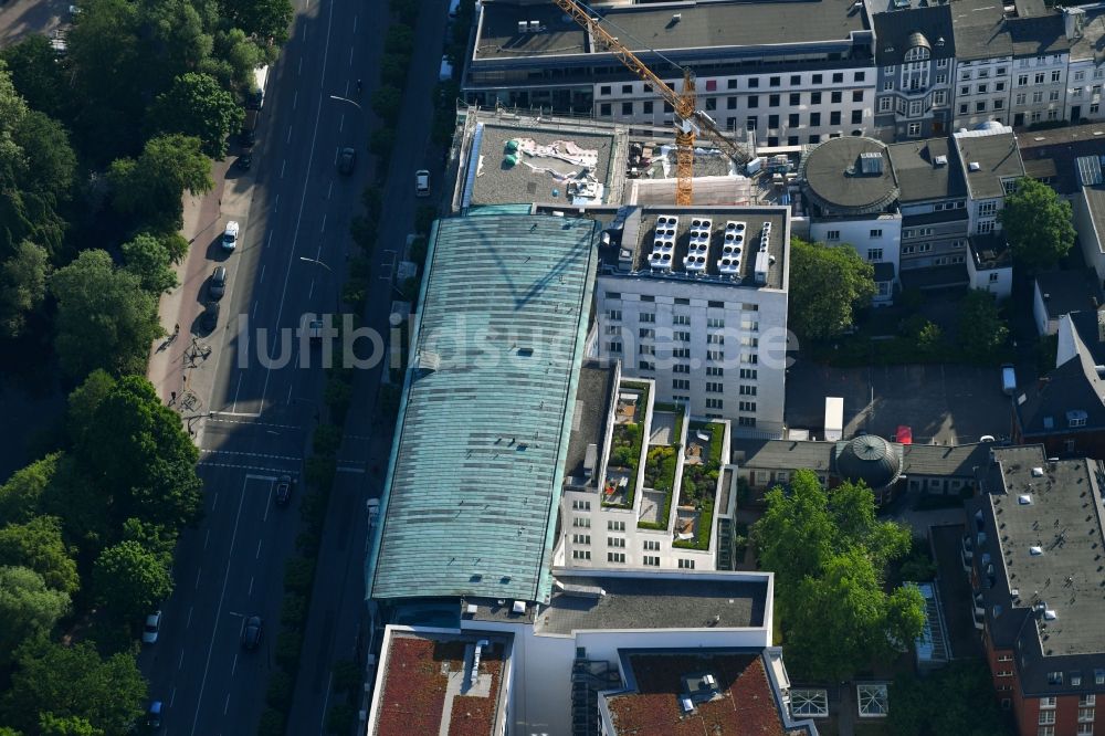 Hamburg aus der Vogelperspektive: Erweiterungs- Neubau- Baustelle am Gebäudekomplex des Hotel Le Meridien Hamburg An der Alster in Hamburg, Deutschland