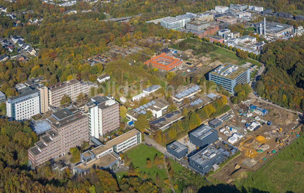 Luftaufnahme Bochum - Erweiterungs- Neubau- Baustelle am Gebäudekomplex des Institut Fraunhofer-Einrichtung für Energieinfrastrukturen und Geothermie IEG in Bochum im Bundesland Nordrhein-Westfalen, Deutschland