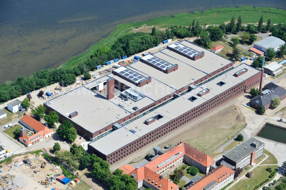 Luftbild Riems - Erweiterungs- Neubau- Baustelle am Gebäudekomplex des Institut Friedrich-Loeffler-Institutes FLI in Riems im Bundesland Mecklenburg-Vorpommern, Deutschland