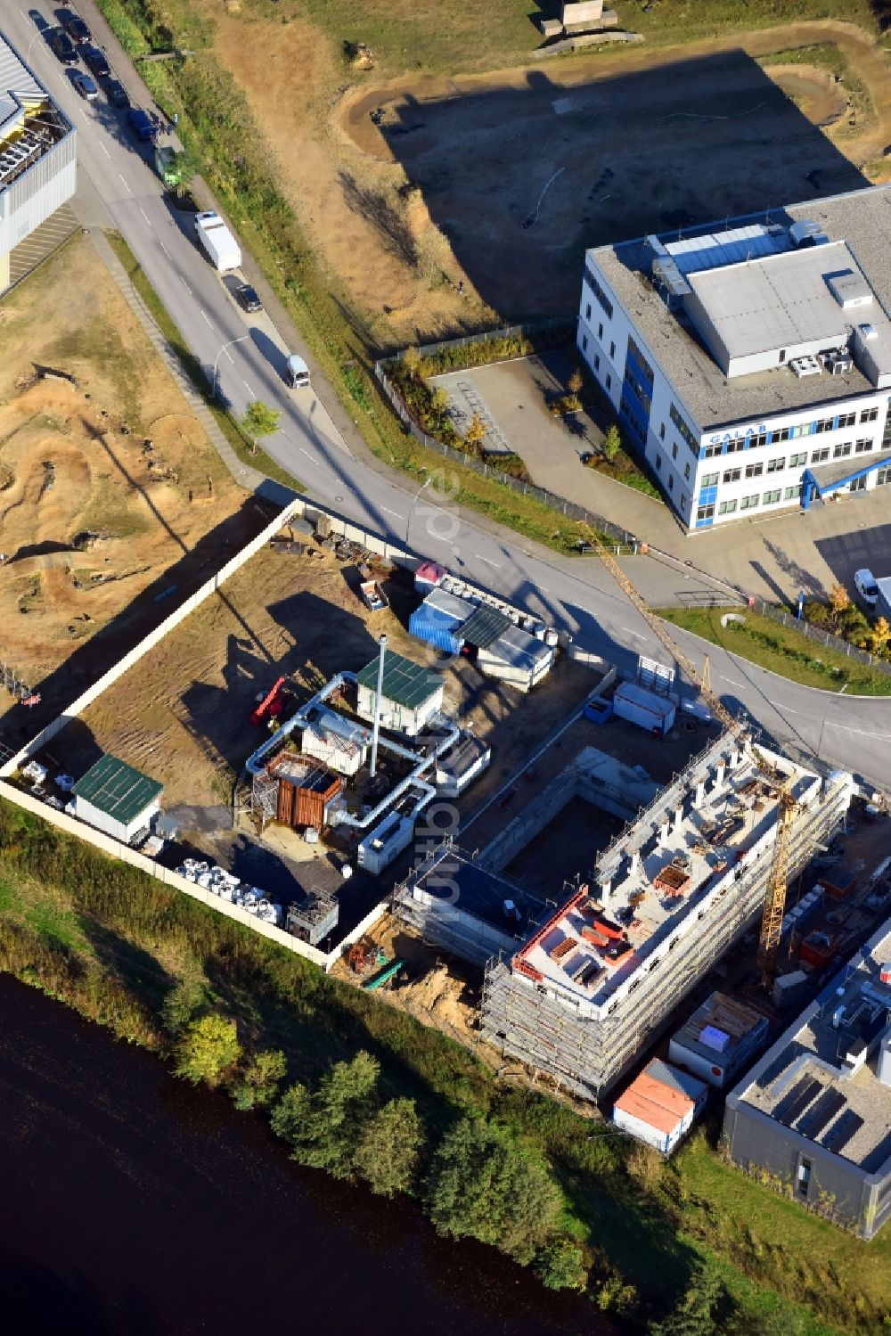 Hamburg von oben - Erweiterungs- Neubau- Baustelle am Gebäudekomplex des Institut Technologiezentrum Energie-Campus Hamburg im Ortsteil Bergedorf in Hamburg, Deutschland