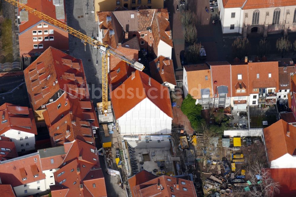 Luftbild Göttingen - Erweiterungs- Neubau- Baustelle am Museums- Gebäude- Ensemble Kunsthaus - Kunstquartier (KuQua) in Göttingen im Bundesland Niedersachsen, Deutschland