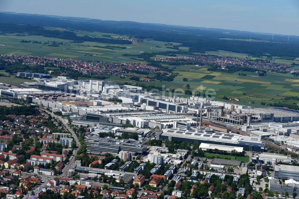 Luftaufnahme Ingolstadt - Erweiterungs - Neubau - Baustelle auf dem Werksgelände der AUDI AG in Ingolstadt im Bundesland Bayern, Deutschland