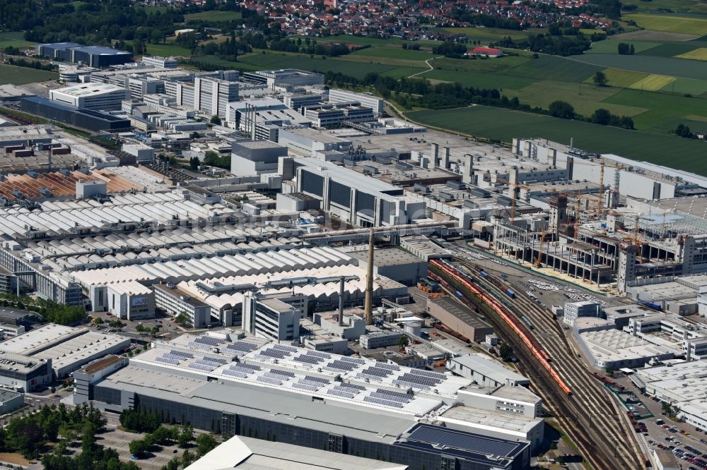 Ingolstadt von oben - Erweiterungs - Neubau - Baustelle auf dem Werksgelände der AUDI AG in Ingolstadt im Bundesland Bayern, Deutschland