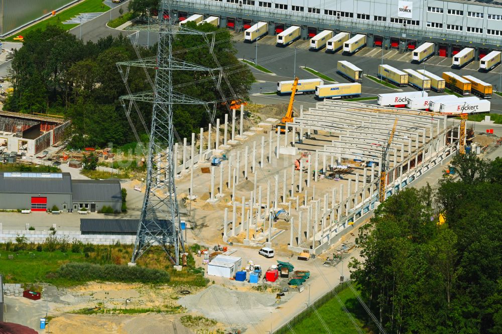 Luftbild Halle (Westfalen) - Erweiterungs - Neubau - Baustelle auf dem Werksgelände Condetta GmbH & Co. KG Storck Industrie-Service in Halle (Westfalen) im Bundesland Nordrhein-Westfalen, Deutschland