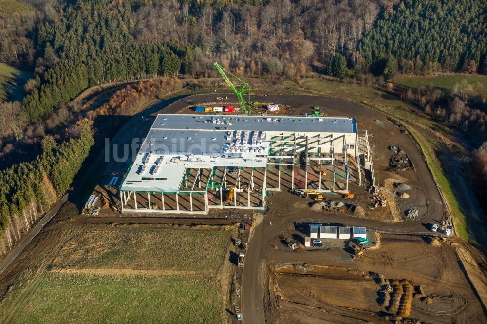 Luftbild Rosmart - Erweiterungs - Neubau - Baustelle auf dem Werksgelände im Gewerbegebiet in Rosmart im Bundesland Nordrhein-Westfalen, Deutschland