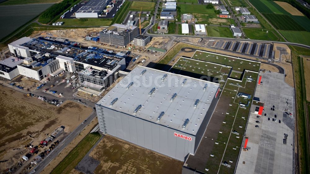 Luftbild Grafschaft - Erweiterungs - Neubau - Baustelle auf dem Werksgelände der Haribo GmbH in Grafschaft im Bundesland Rheinland-Pfalz, Deutschland