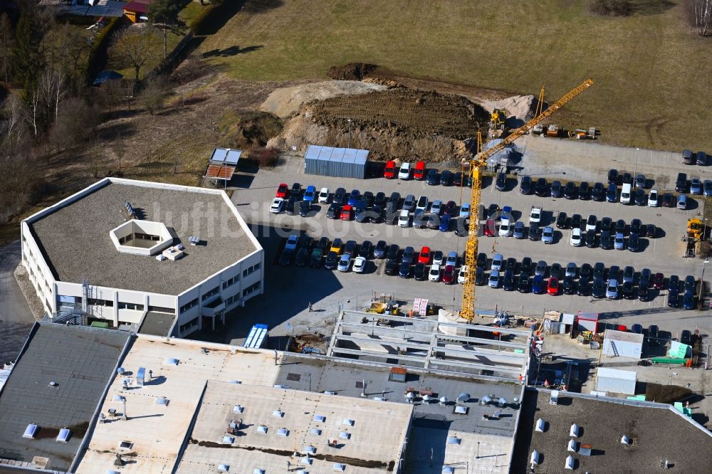 Mistelgau von oben - Erweiterungs - Neubau - Baustelle auf dem Werksgelände Kennametal GmbH & Co. KG in Mistelgau im Bundesland Bayern, Deutschland