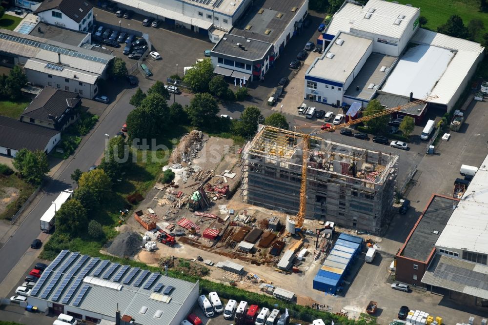 Wesseling von oben - Erweiterungs - Neubau - Baustelle auf dem Werksgelände LHD Group Deutschland GmbH in Wesseling im Bundesland Nordrhein-Westfalen, Deutschland