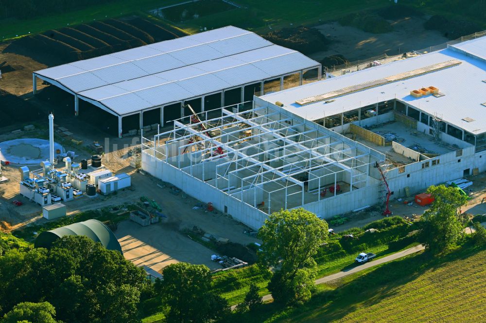 Luftbild Mehrow - Erweiterungs - Neubau - Baustelle auf dem Werksgelände der RETERRA Service GmbH Kompostwerk Trappenfelde in Mehrow im Bundesland Brandenburg, Deutschland