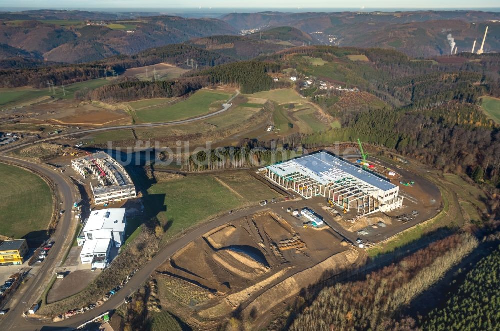 Rosmart von oben - Erweiterungs - Neubau - Baustelle auf dem Werksgelände an der Rosmarter Allee in Rosmart im Bundesland Nordrhein-Westfalen, Deutschland