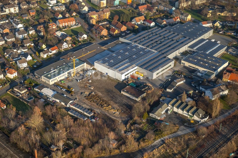 Luftbild Werl - Erweiterungs - Neubau - Baustelle auf dem Werksgelände der SellTec GmbH in Werl im Bundesland Nordrhein-Westfalen, Deutschland