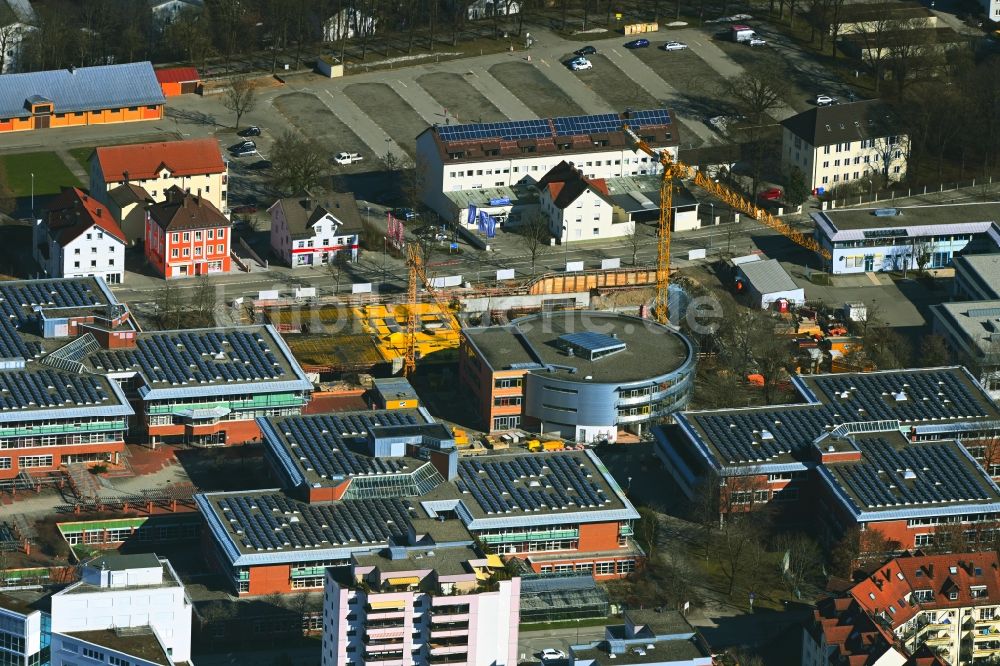 Kempten (Allgäu) aus der Vogelperspektive: Erweiterungs- Neubau der Berufsschule Berufs- und Fachoberschule Kempten in Kempten (Allgäu) im Bundesland Bayern, Deutschland