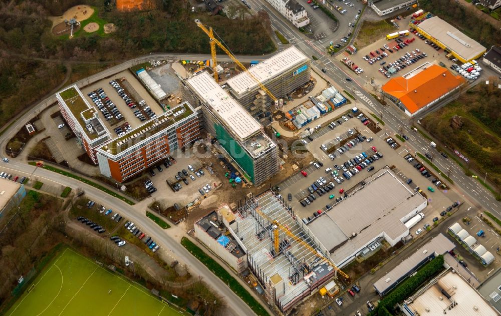 Luftbild Mülheim an der Ruhr - Erweiterungs- Neubau der Hauptverwaltung Unternehmensgruppe ALDI SÜD in Mülheim an der Ruhr im Bundesland Nordrhein-Westfalen