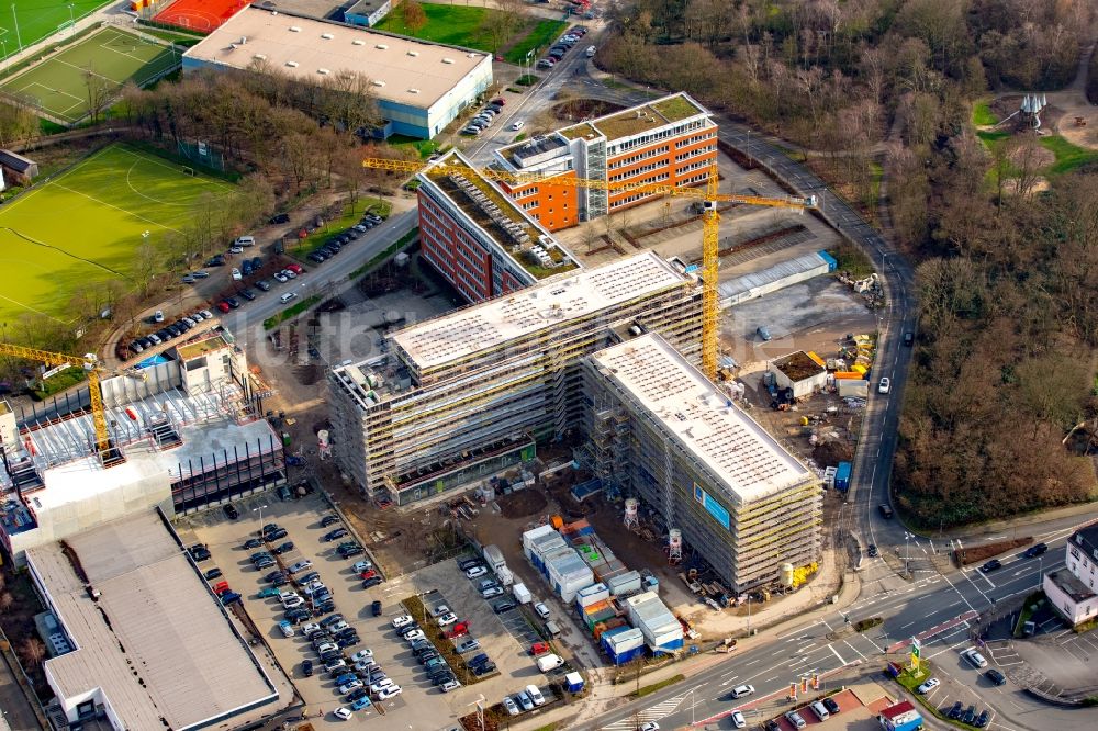 Luftbild Mülheim an der Ruhr - Erweiterungs- Neubau der Hauptverwaltung Unternehmensgruppe ALDI SÜD in Mülheim an der Ruhr im Bundesland Nordrhein-Westfalen