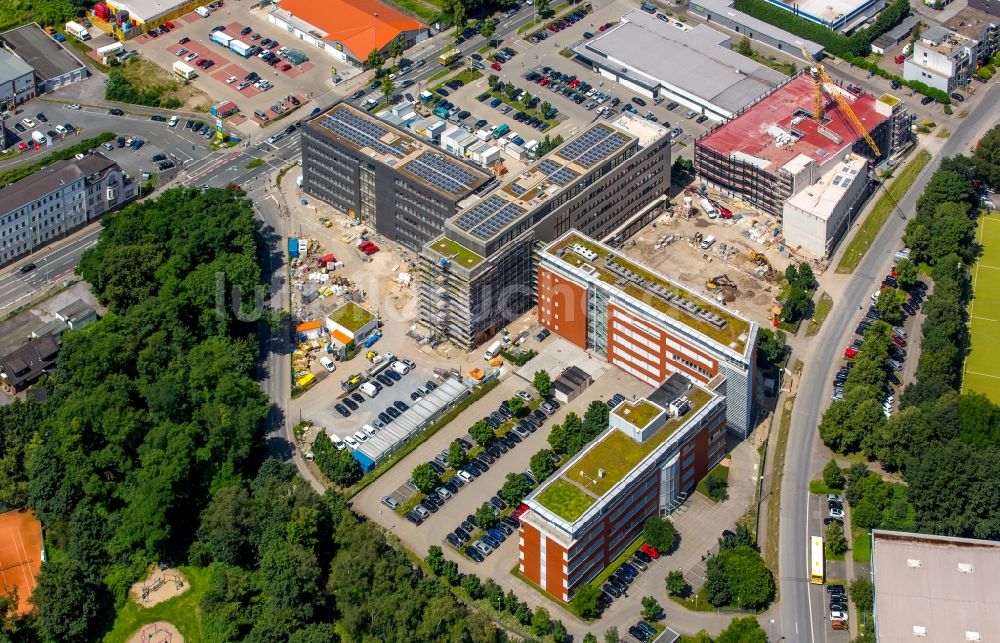 Mülheim an der Ruhr von oben - Erweiterungs- Neubau der Hauptverwaltung Unternehmensgruppe ALDI SÜD in Mülheim an der Ruhr im Bundesland Nordrhein-Westfalen