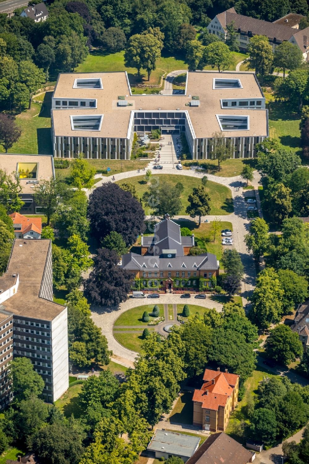 Luftbild Dortmund - Erweiterungs- Neubau auf dem Klinikgelände des Krankenhauses im Ortsteil Aplerbeck in Dortmund im Bundesland Nordrhein-Westfalen