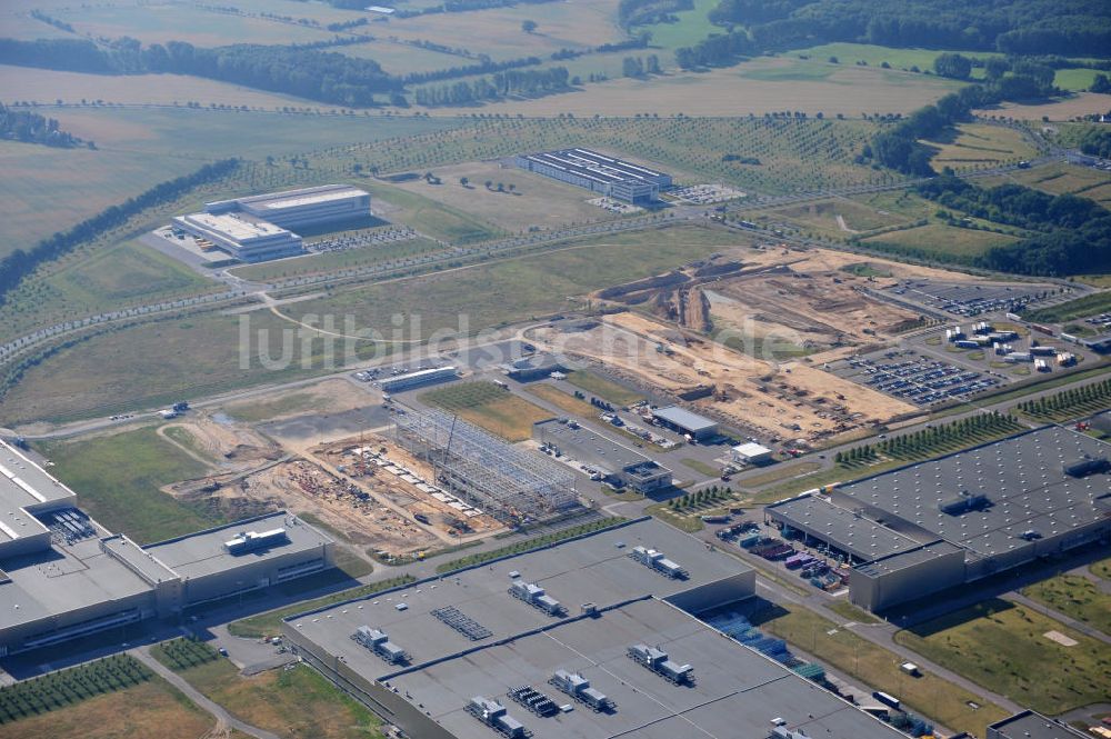 Luftbild Leipzig - Erweiterungsarbeiten am BMW Werk / Plant Leipzig