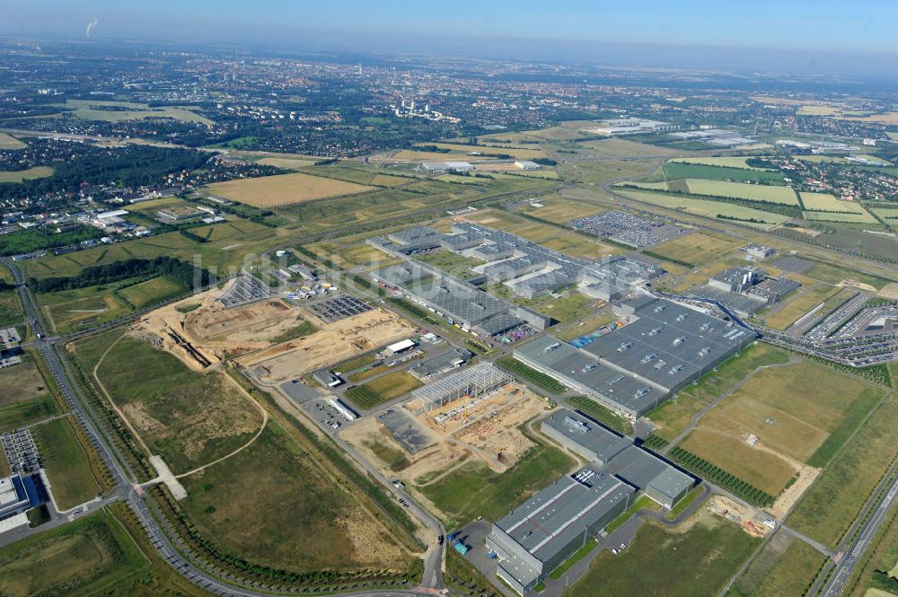 Leipzig aus der Vogelperspektive: Erweiterungsarbeiten am BMW Werk / Plant Leipzig