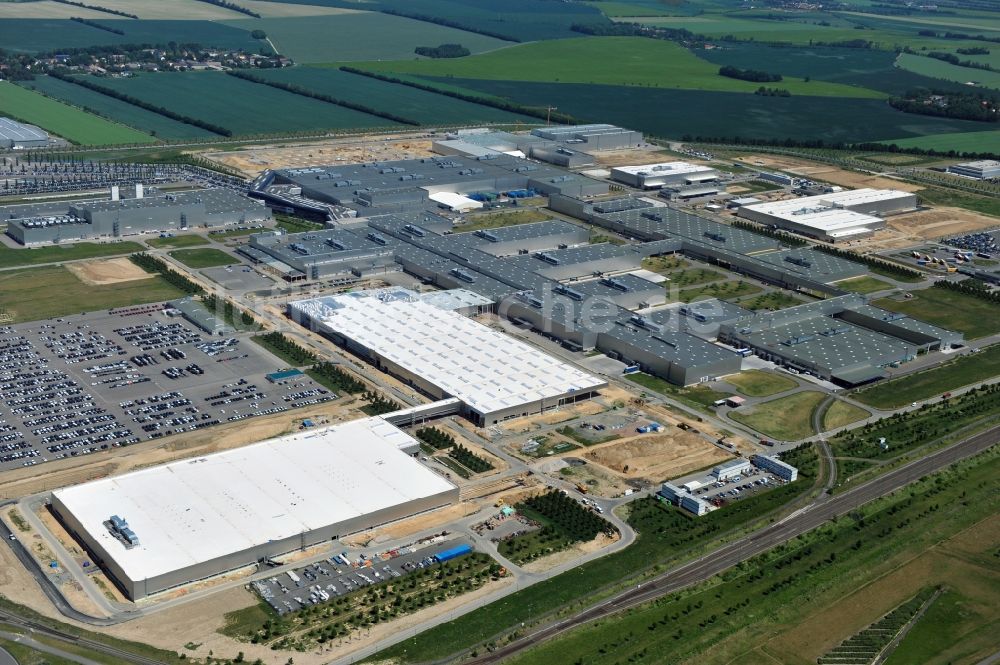 Luftbild Leipzig - Erweiterungsarbeiten am BMW Werk / Plant Leipzig