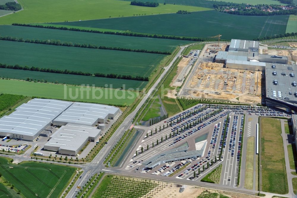 Luftbild Leipzig - Erweiterungsarbeiten am BMW Werk / Plant Leipzig